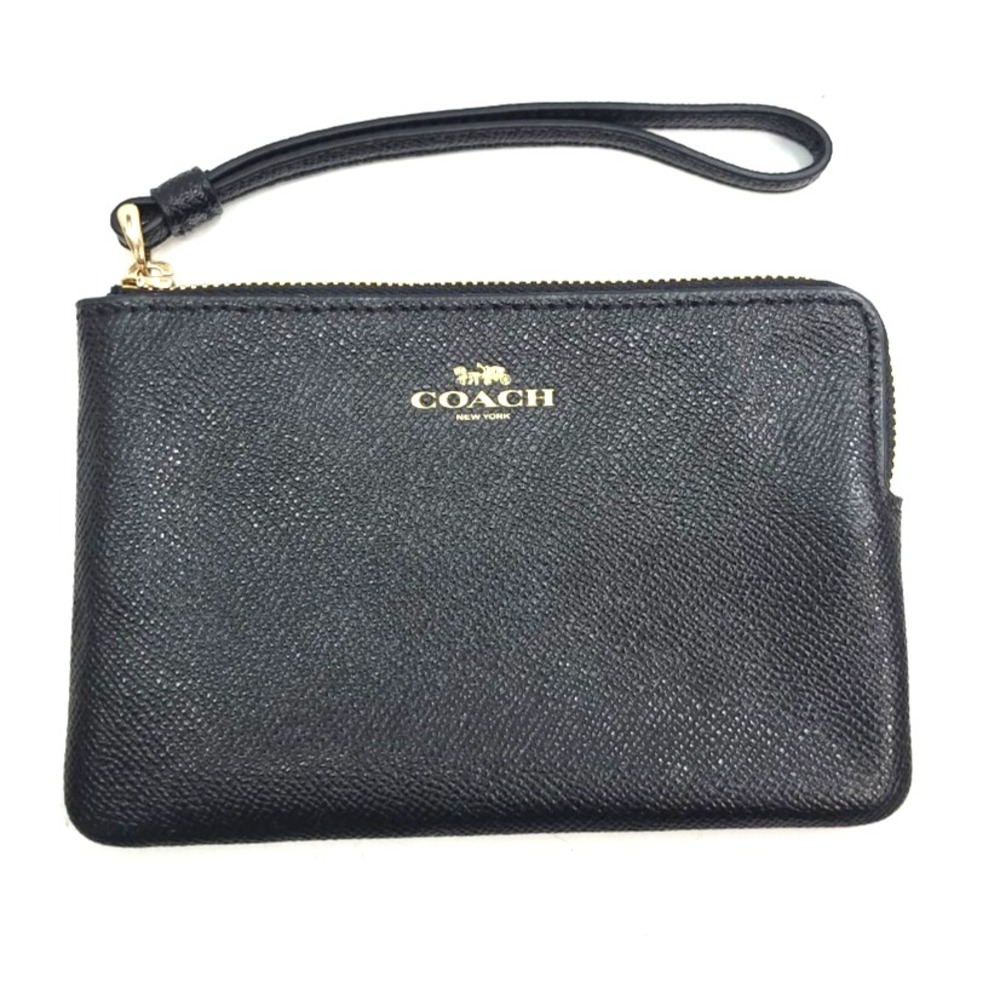 Coach Classic Black Pebbled Leather Wristlet EUC